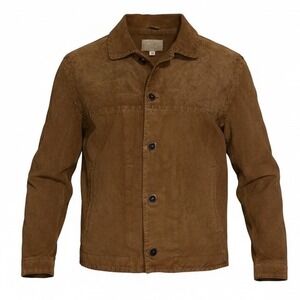 Scully Mens Brown Suede Leather Whipstitch Western Button Front Jacket Size M